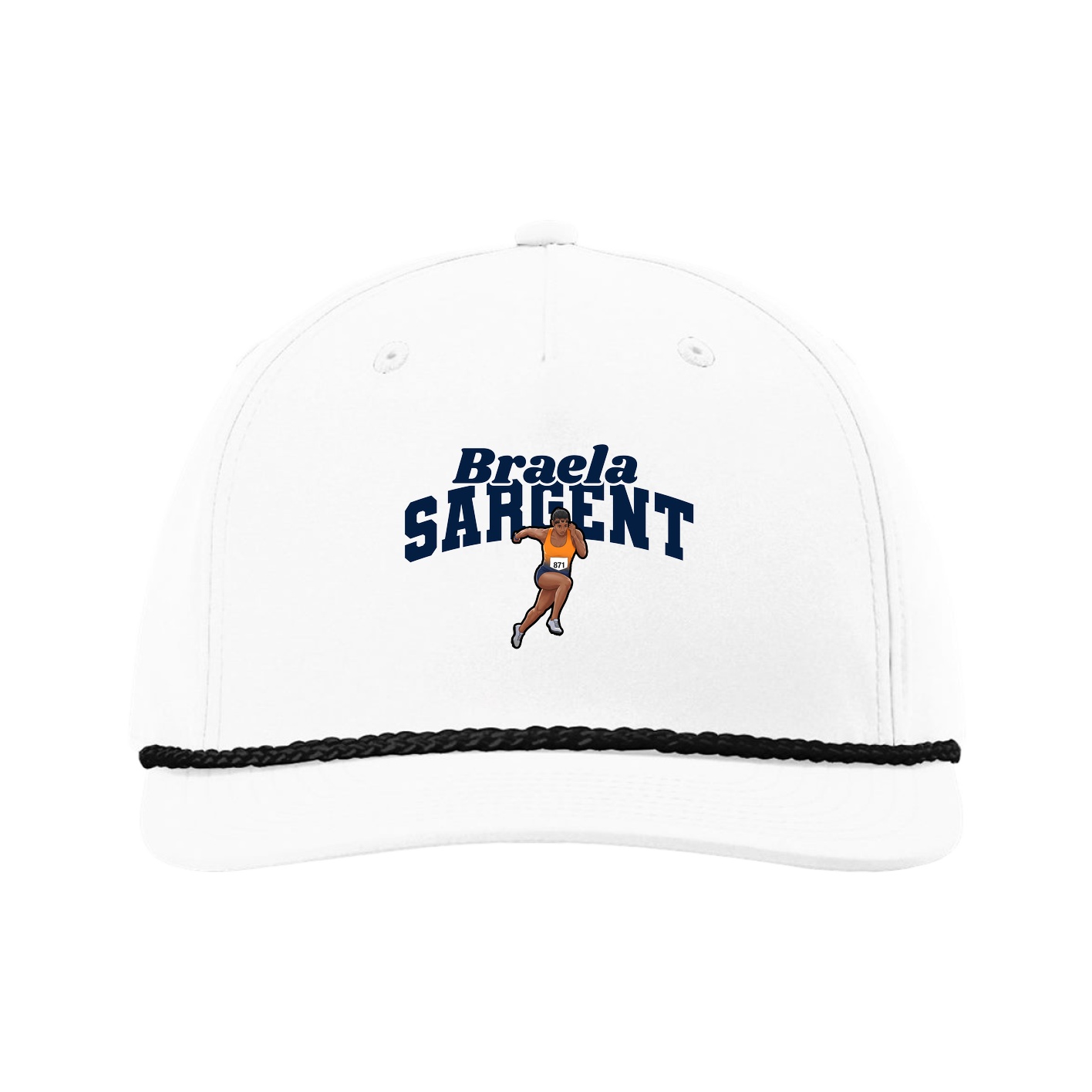 Five-Panel Classic Rope Cap — Signature Arch in White