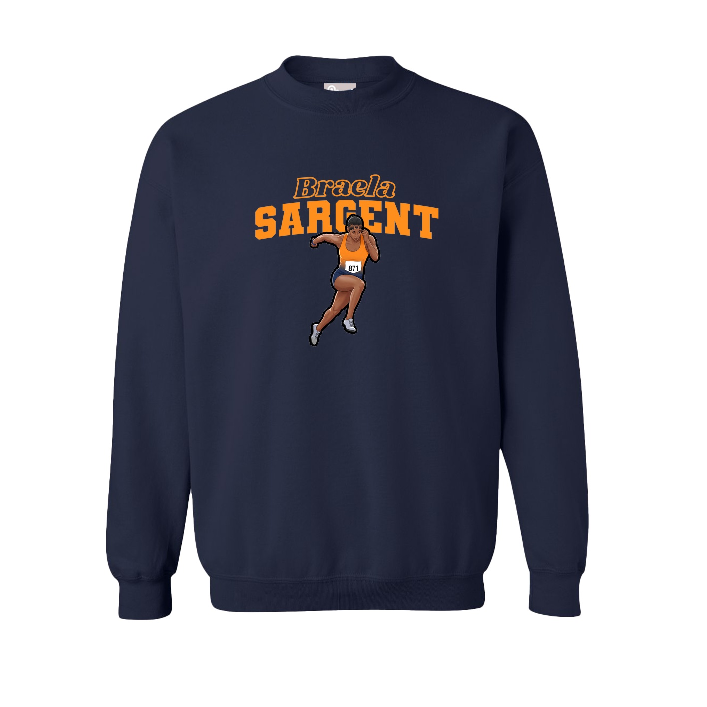 Fleece Crew — Name Arch in Navy