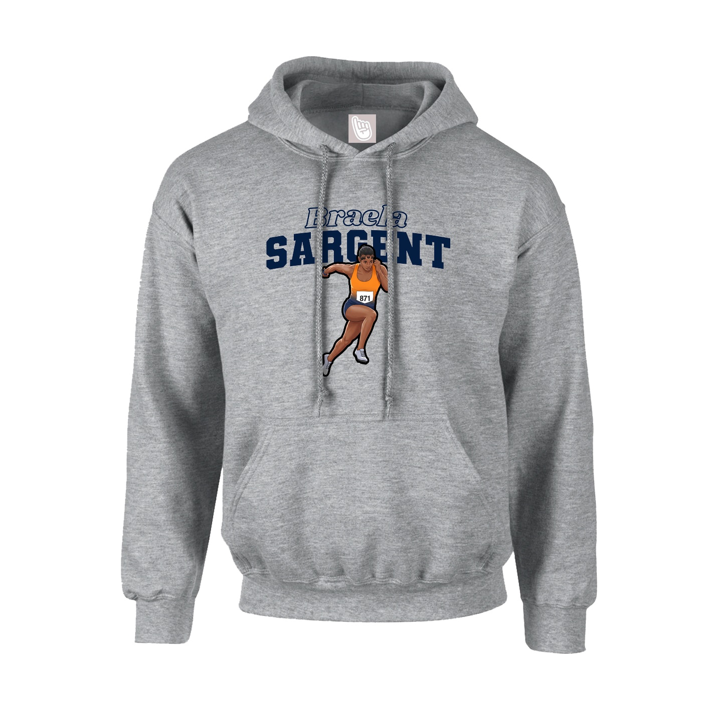 Youth Hoodie — Name Arch in Grey