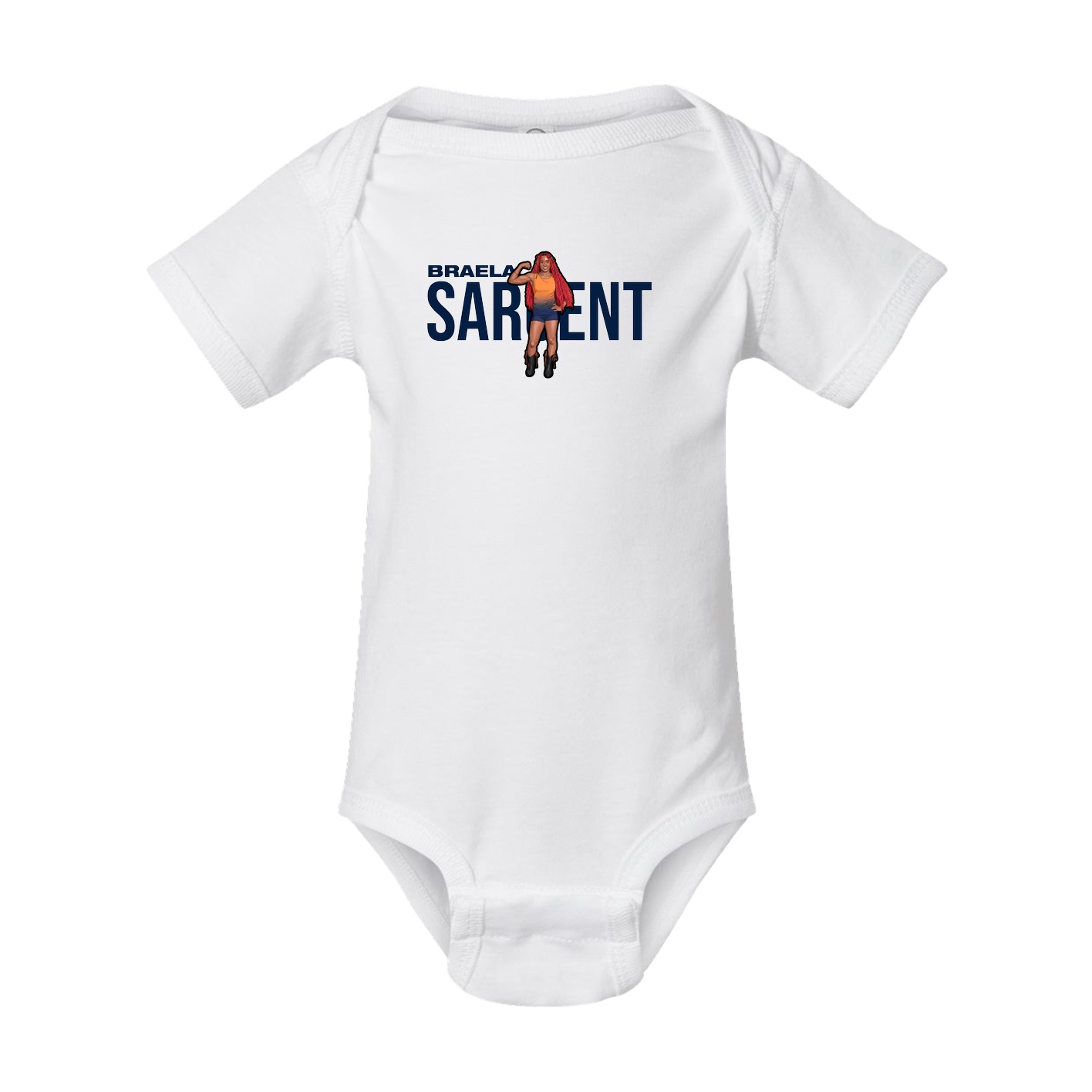 Baby Onesie — Player Name in White