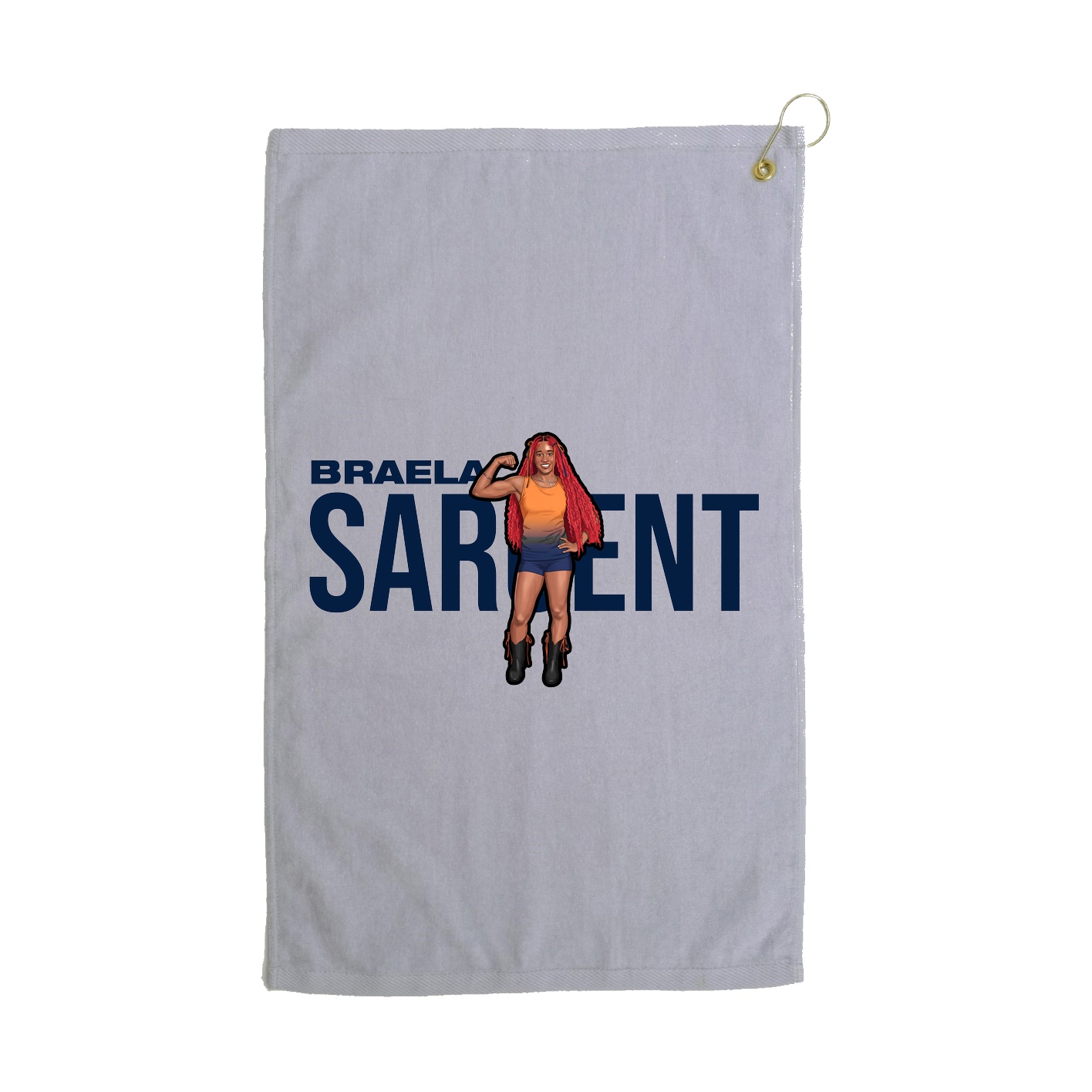Golf Towel — Player Name in Grey