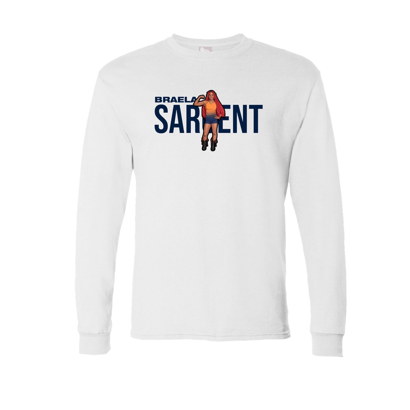 Long Sleeve Tee — Player Name in White
