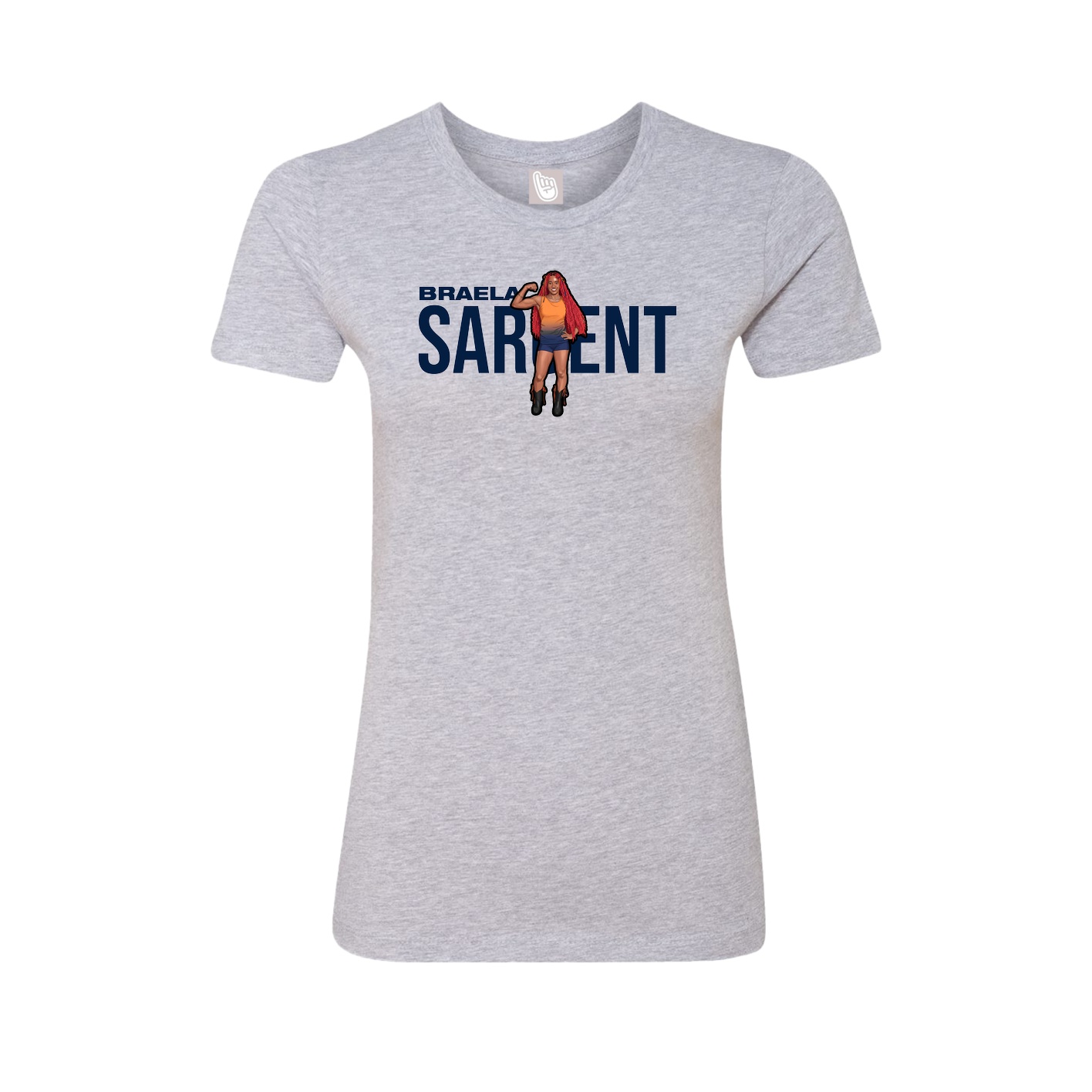 Womens Tee — Player Name in Grey