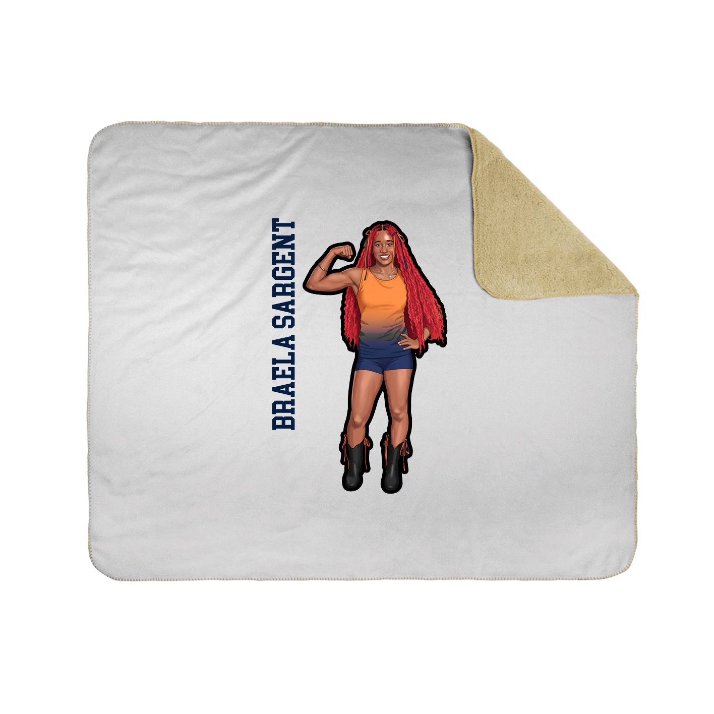 Throw Blanket — Name Vertical in White