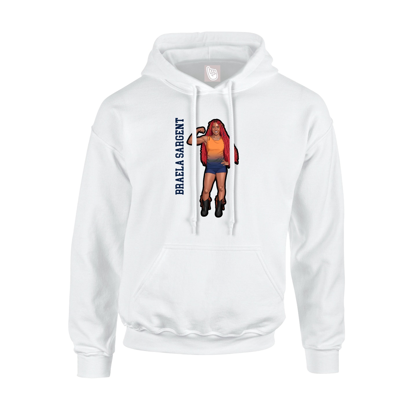 Youth Hoodie — Name Vertical in White