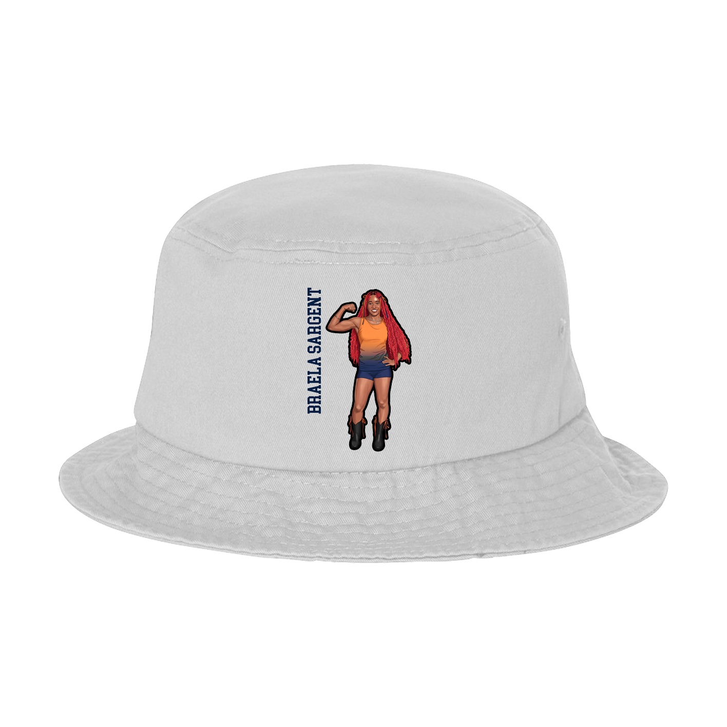 Bucket Cap — Name Vertical in White