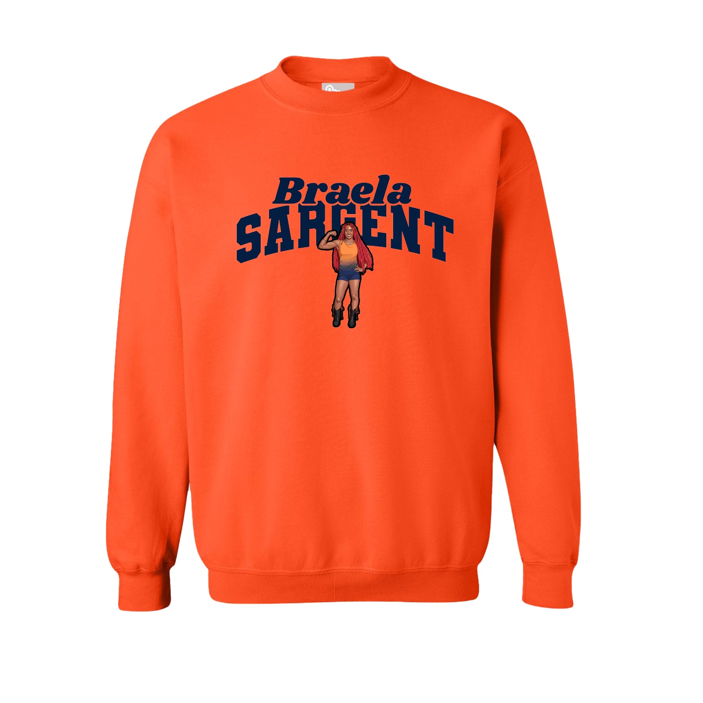 Fleece Crew — Signature Arch in Orange