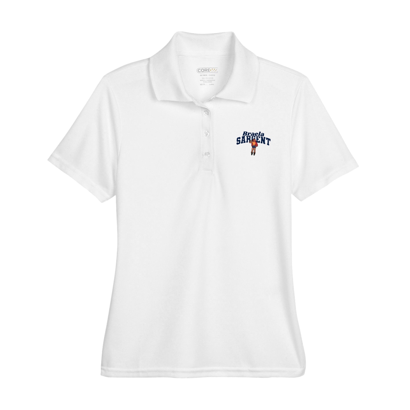 Womens Performance Polo — Signature Arch in White