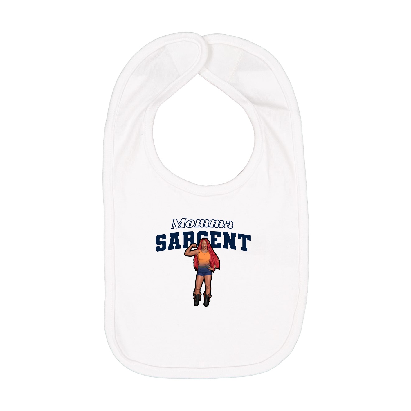 Infant Bib — Mothers Day Block in White