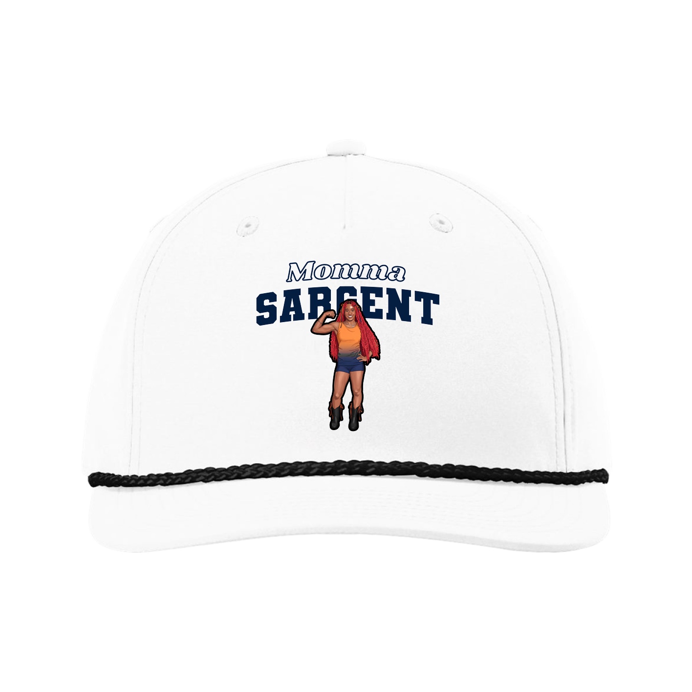 Five-Panel Classic Rope Cap — Mothers Day Block in White