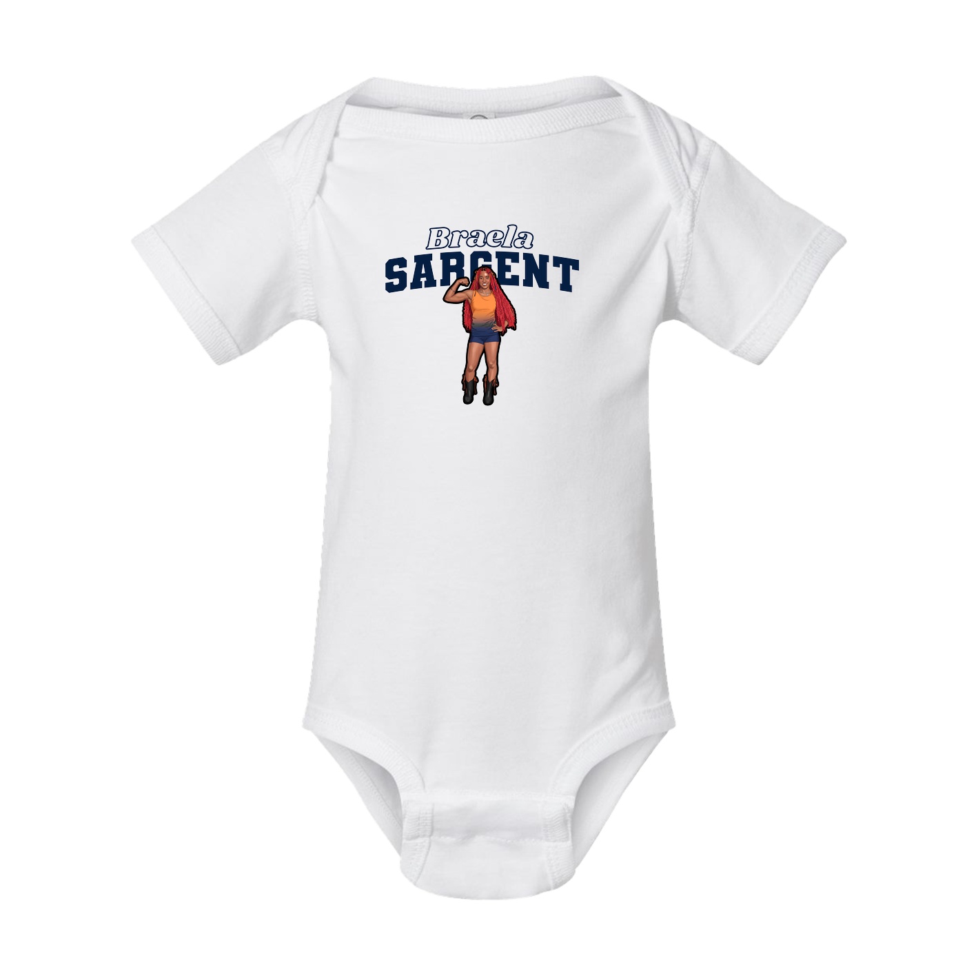 Baby Onesie — Name Arch in White
