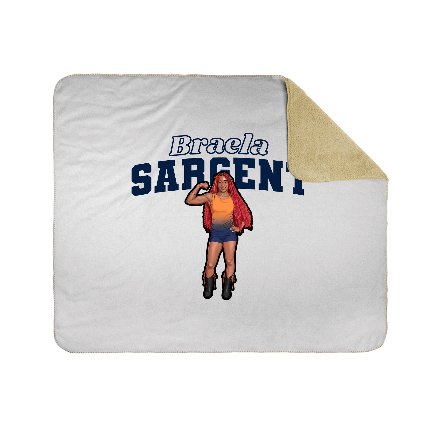 Throw Blanket — Name Arch in White
