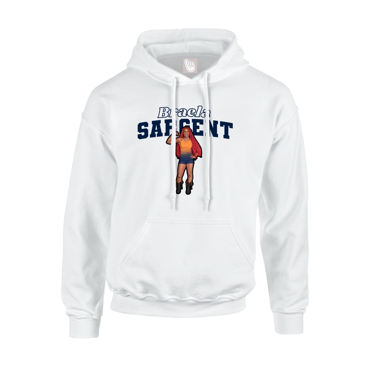 Hoodie — Name Arch in White