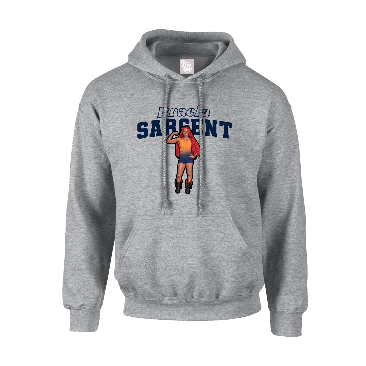 Youth Hoodie — Name Arch in Grey