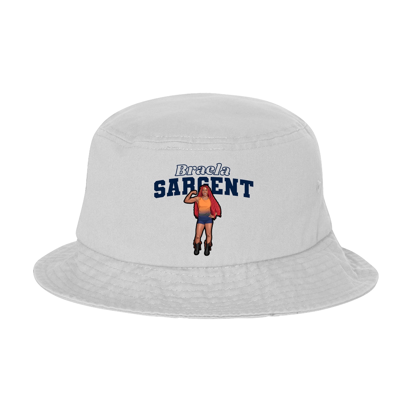 Bucket Cap — Name Arch in White