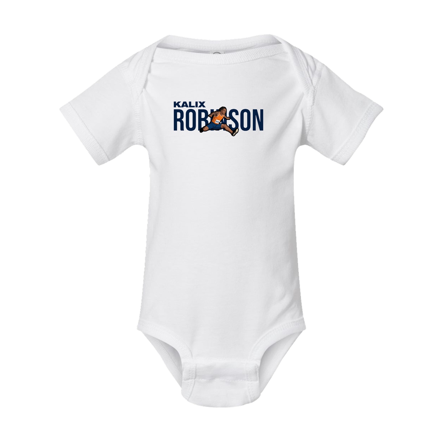 Baby Onesie — Player Name in White