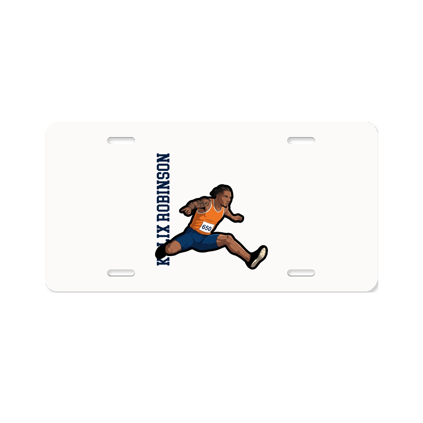 License Plate — Name Vertical in Classic