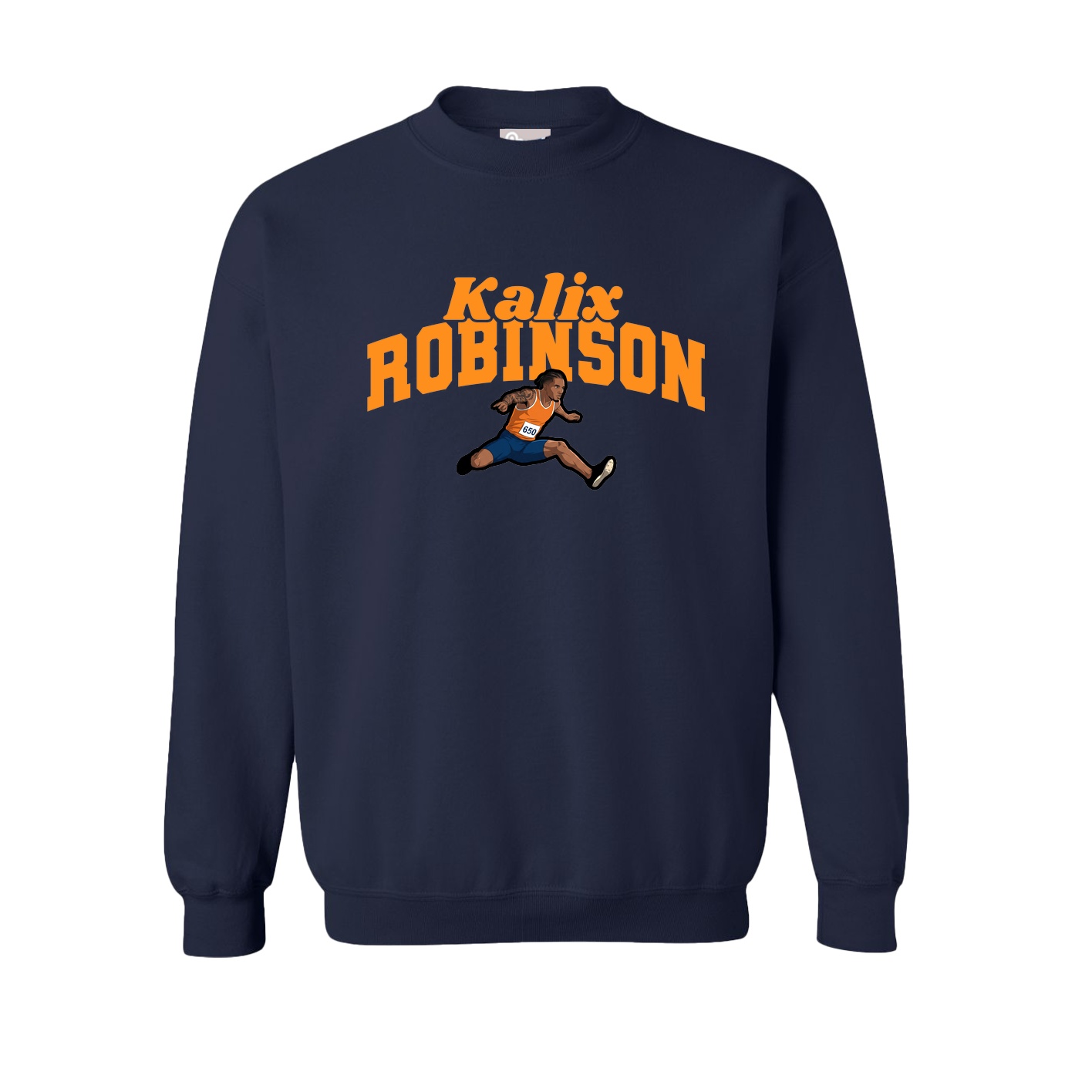Fleece Crew — Signature Arch in Navy