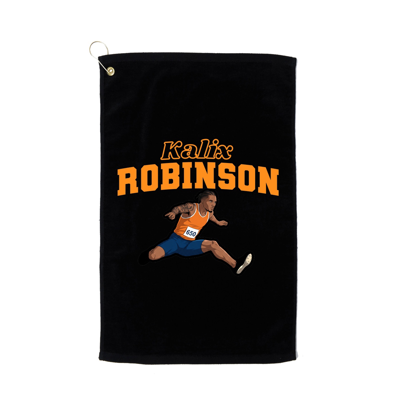 Golf Towel — Name Arch in Black