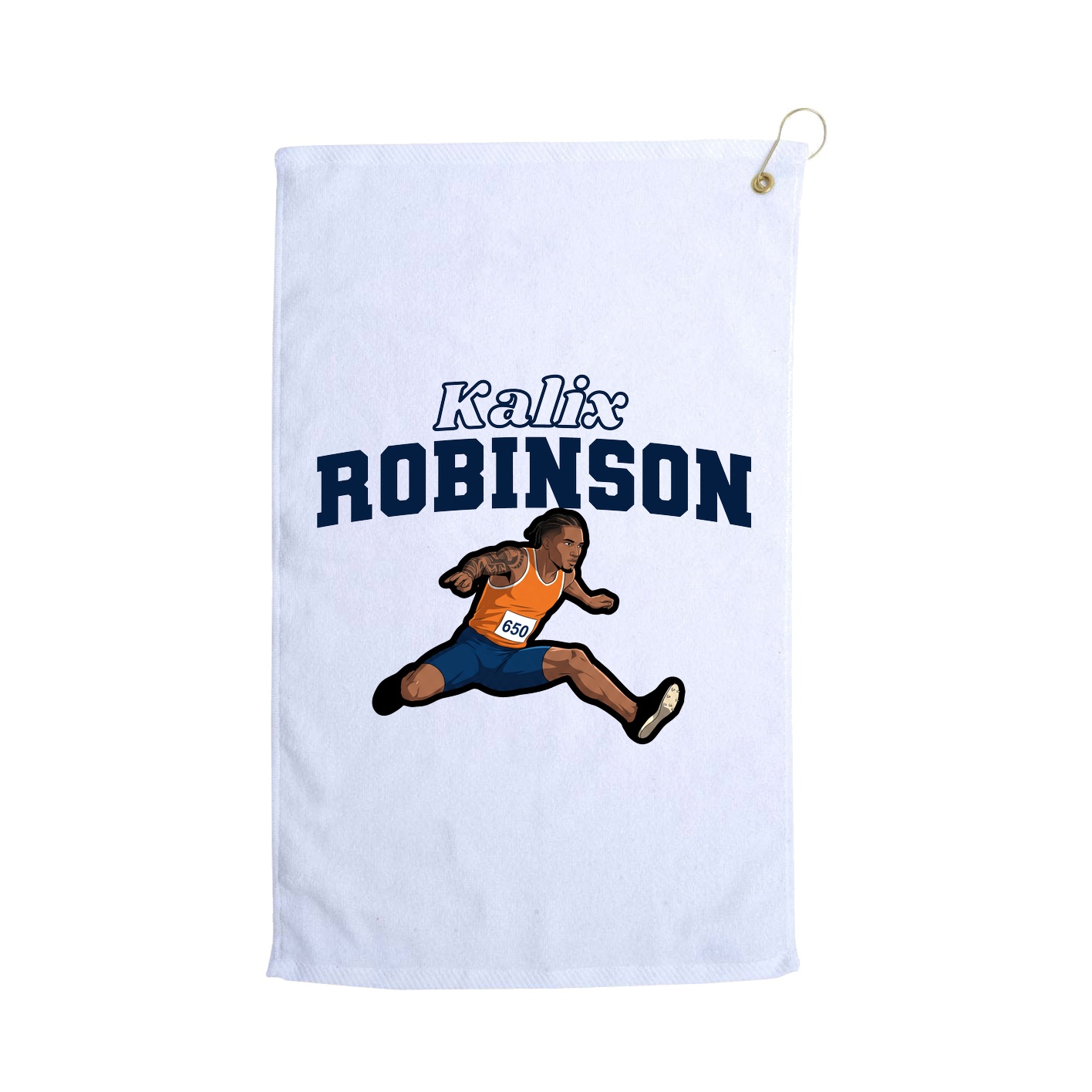 Golf Towel — Name Arch in White