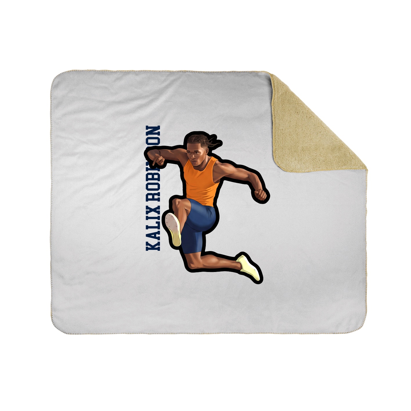 Throw Blanket — Name Vertical in White