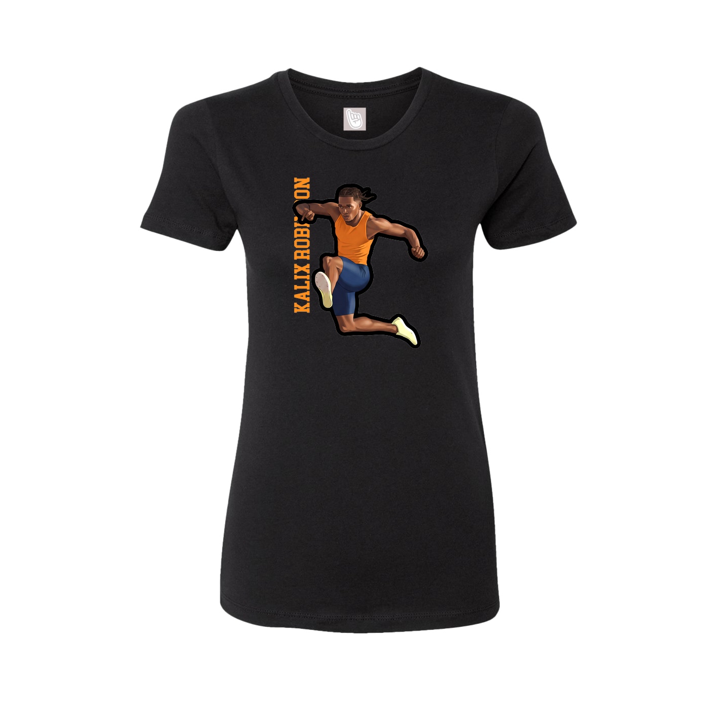Womens Tee — Name Vertical in Black