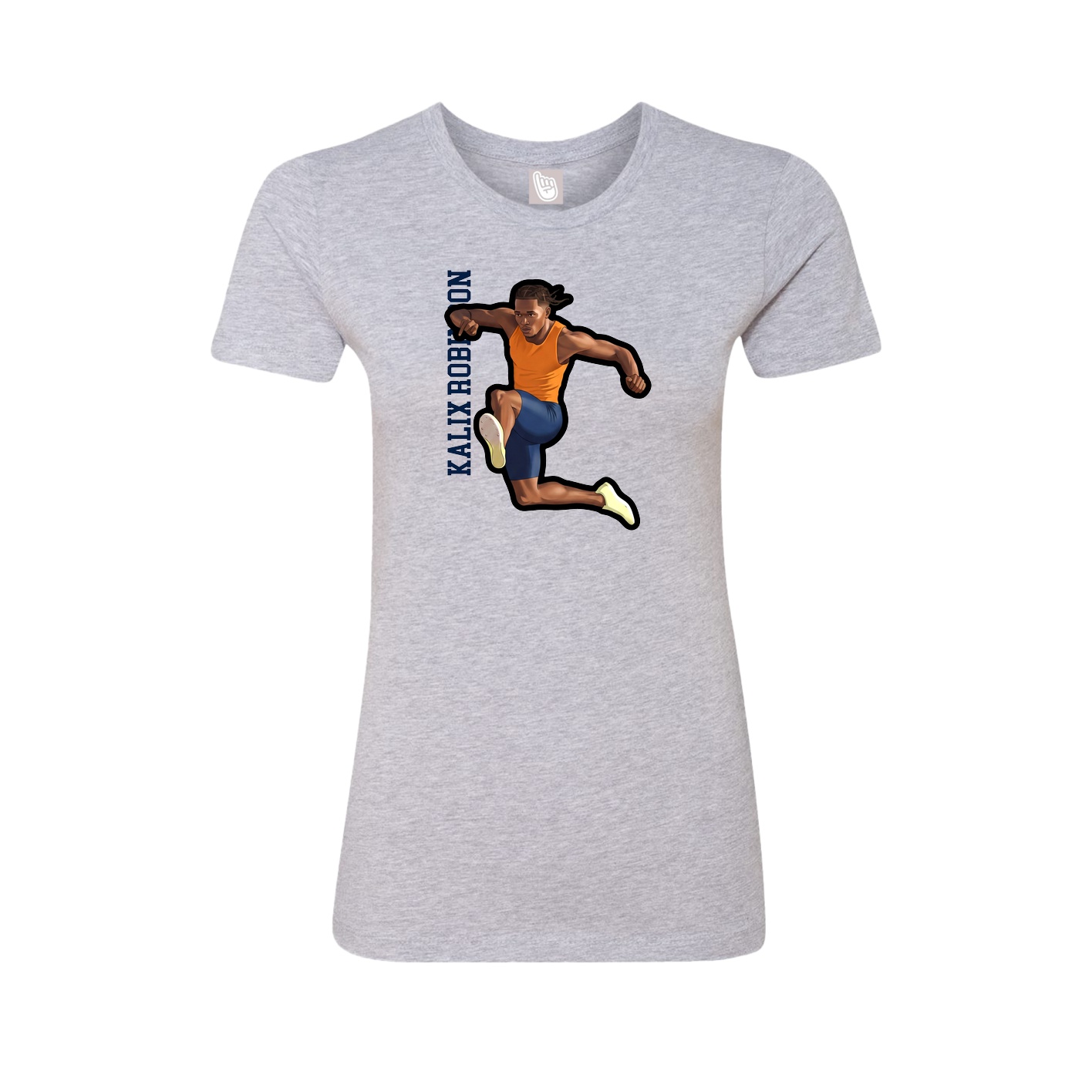Womens Tee — Name Vertical in Grey