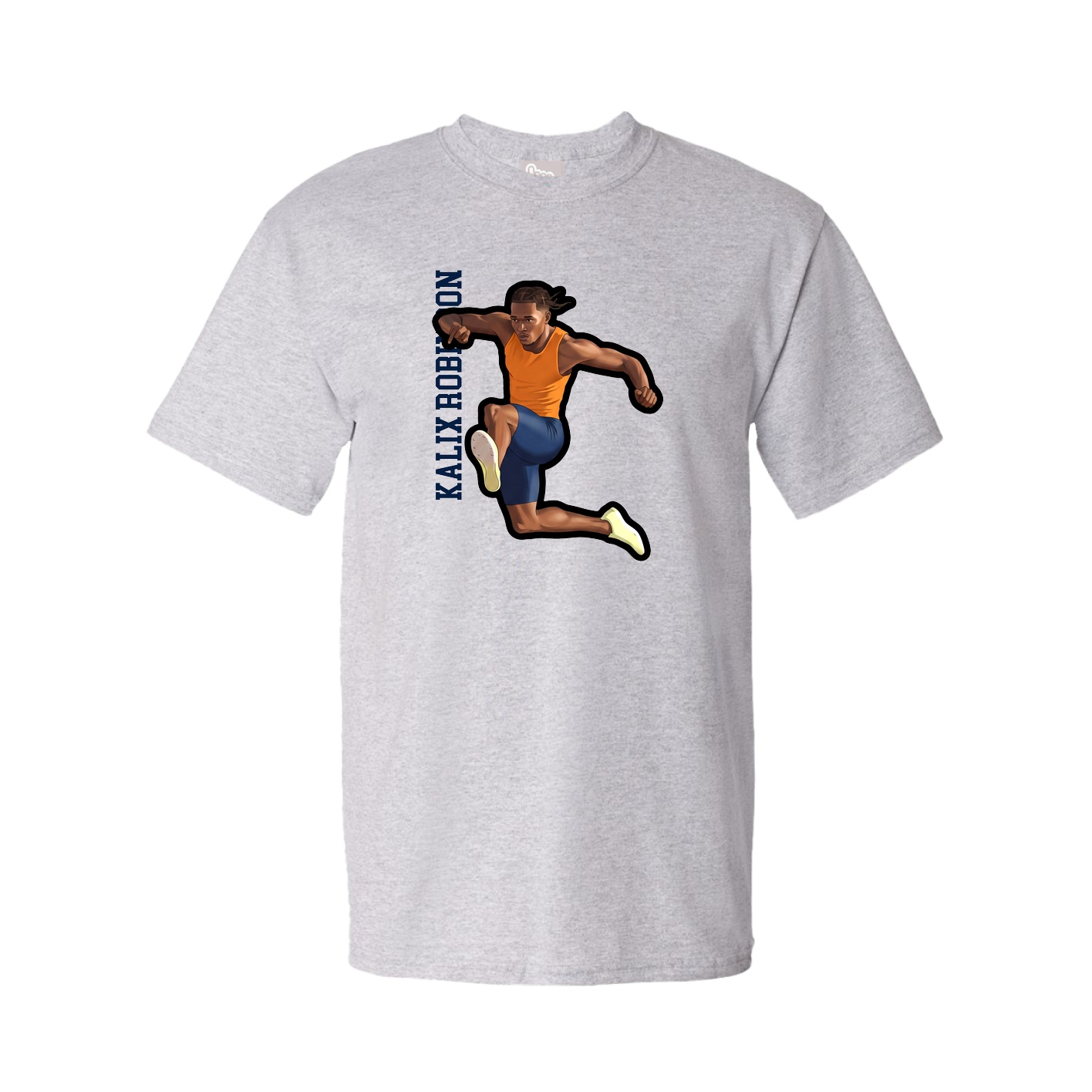 Youth Tee — Name Vertical in Grey
