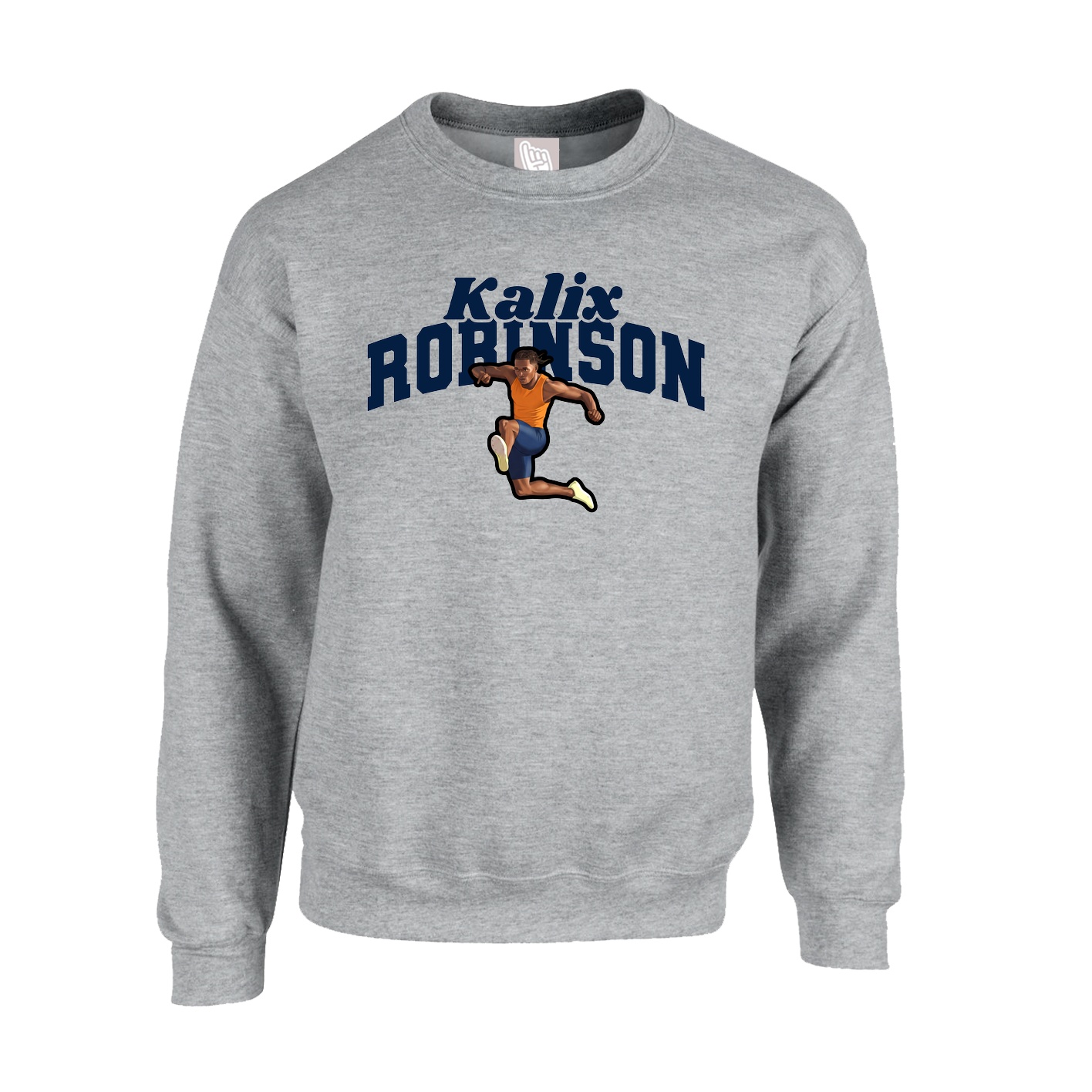 Fleece Crew — Signature Arch in Grey