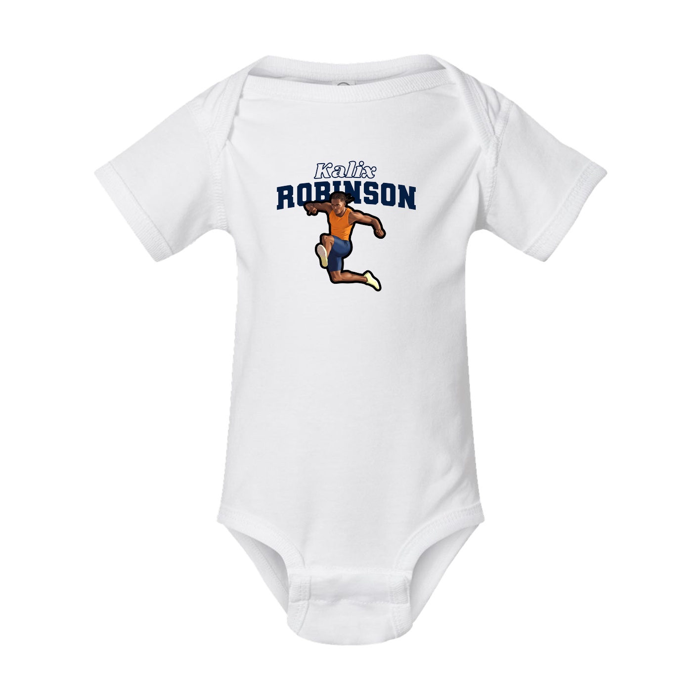 Baby Onesie — Name Arch in White
