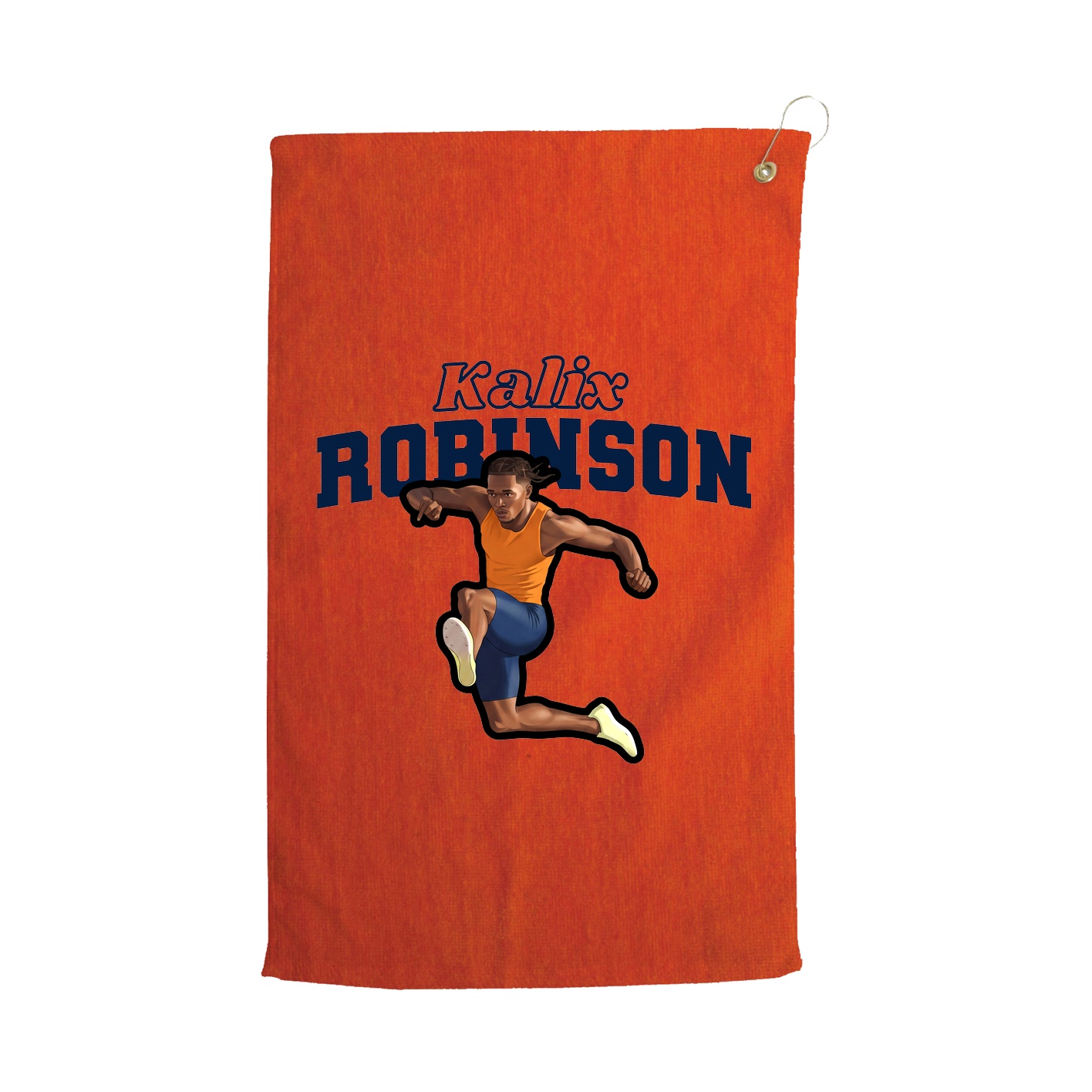 Golf Towel — Name Arch in Orange