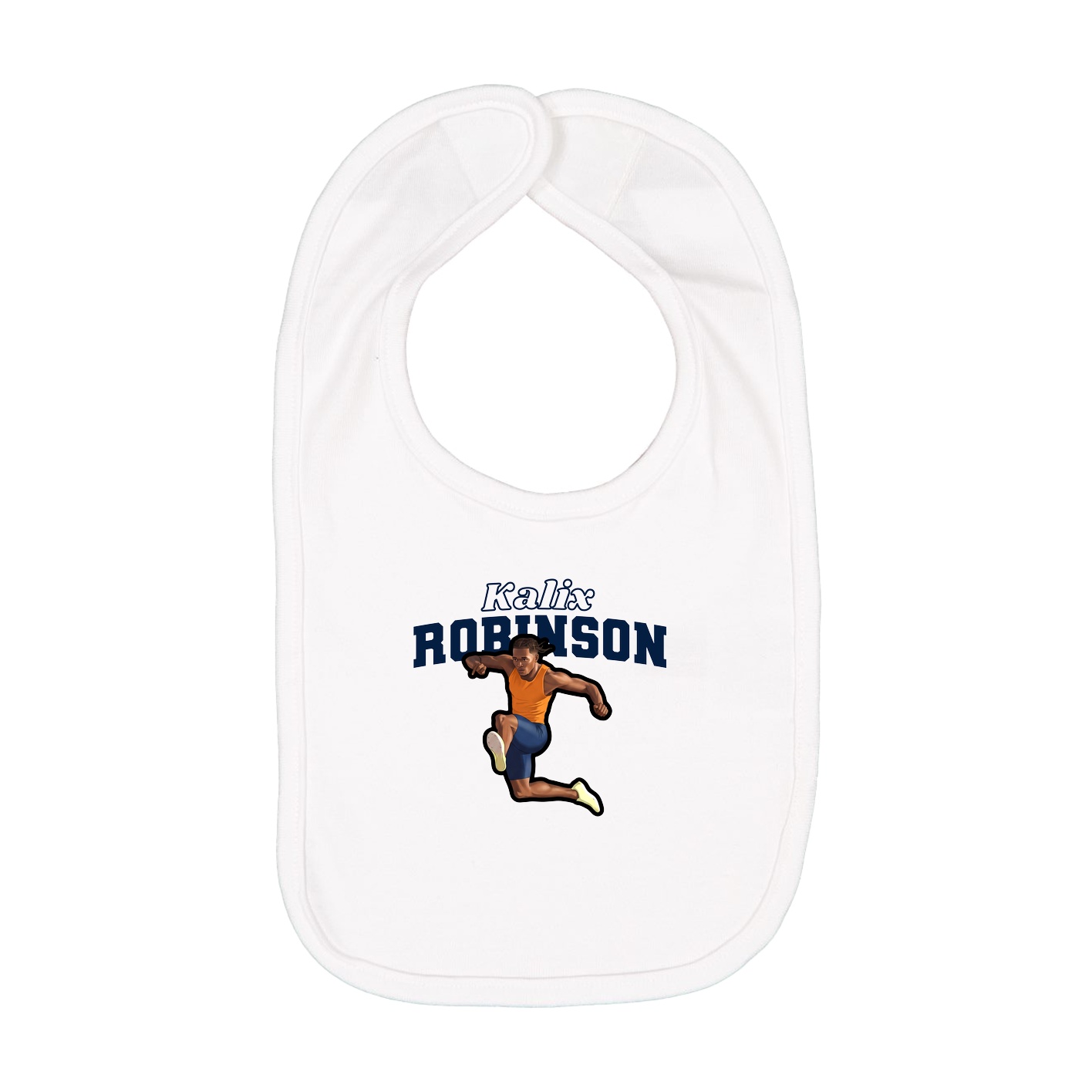 Infant Bib — Name Arch in White