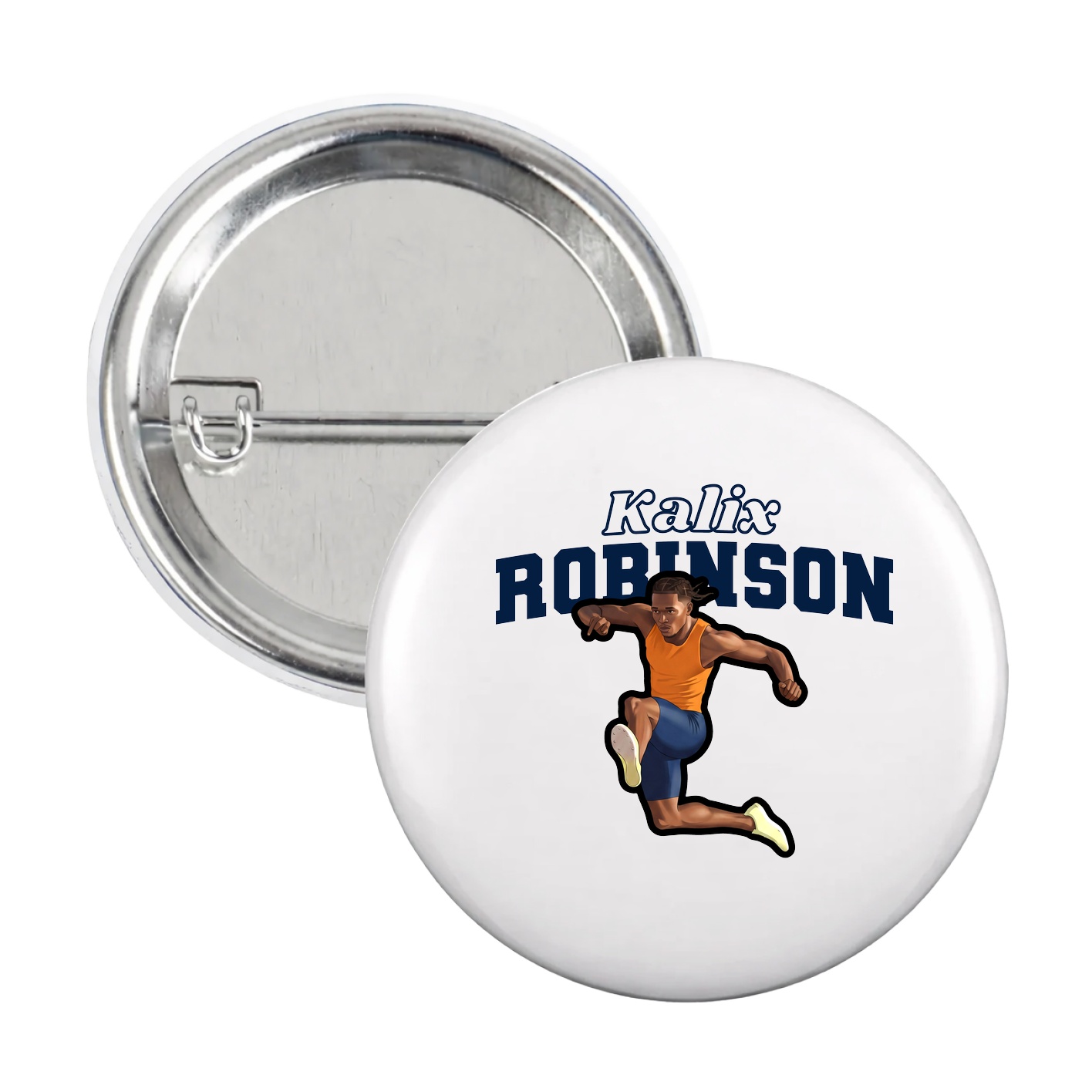 Game Day Button — Name Arch in White
