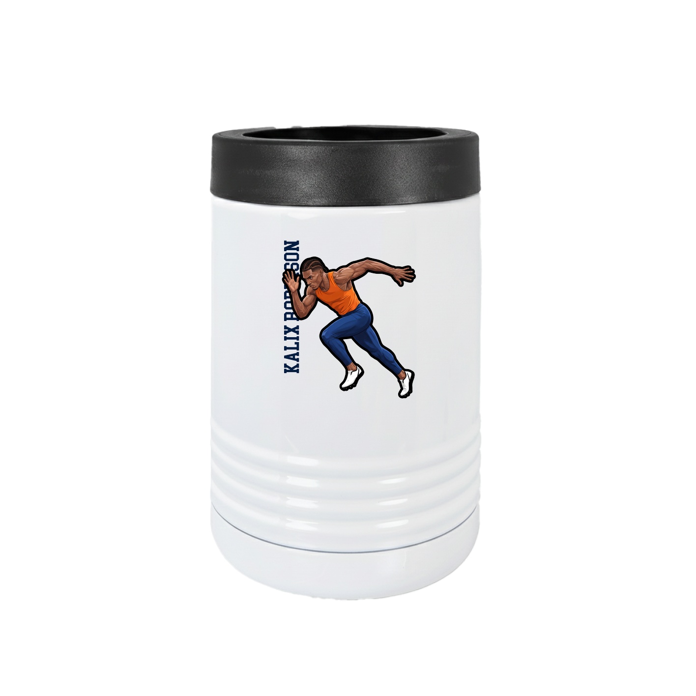 Beverage Holder — Name Vertical in White