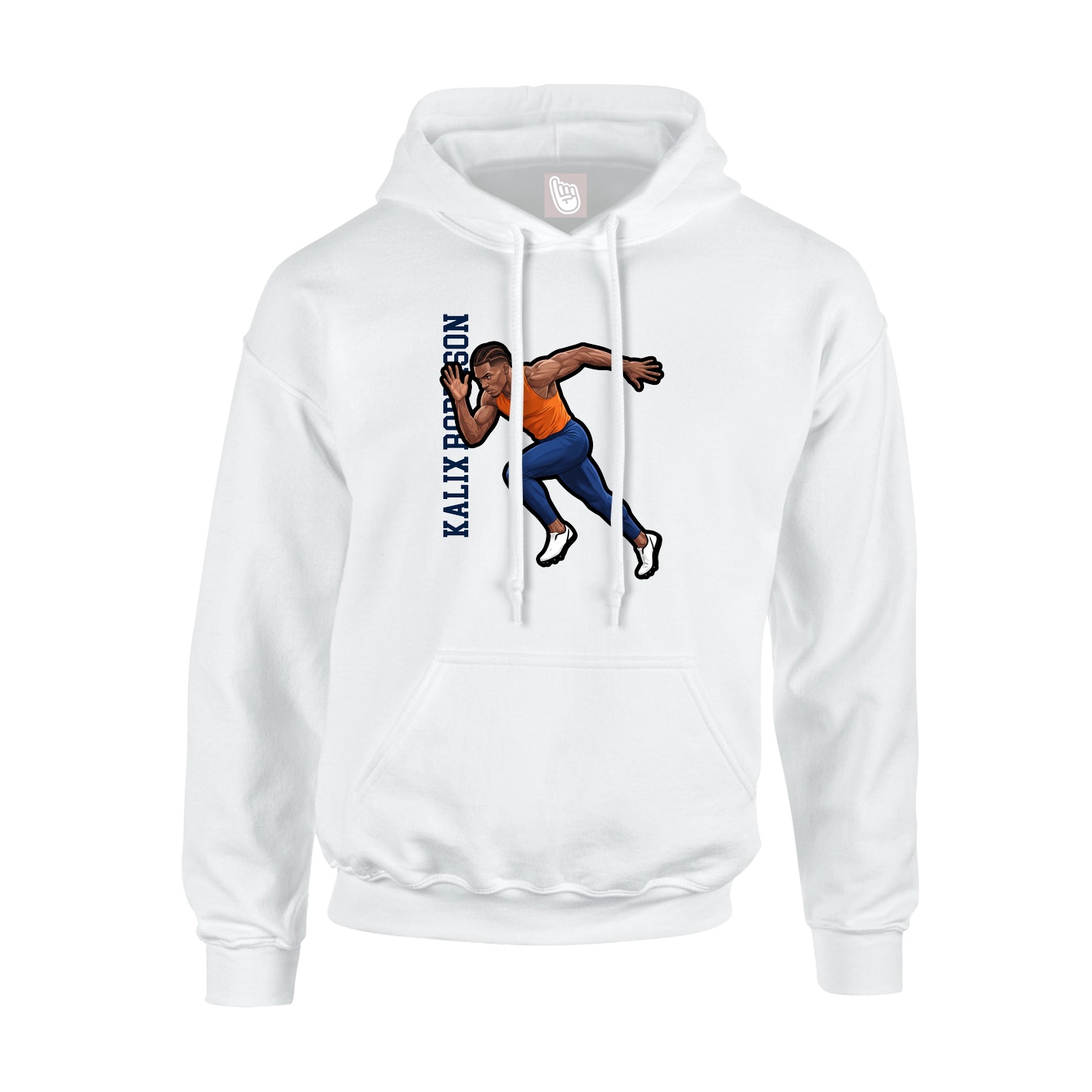 Youth Hoodie — Name Vertical in White