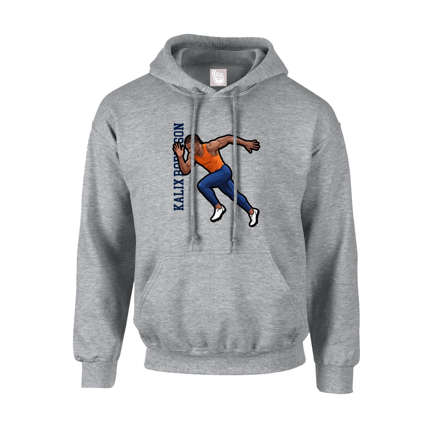 Youth Hoodie — Name Vertical in Grey