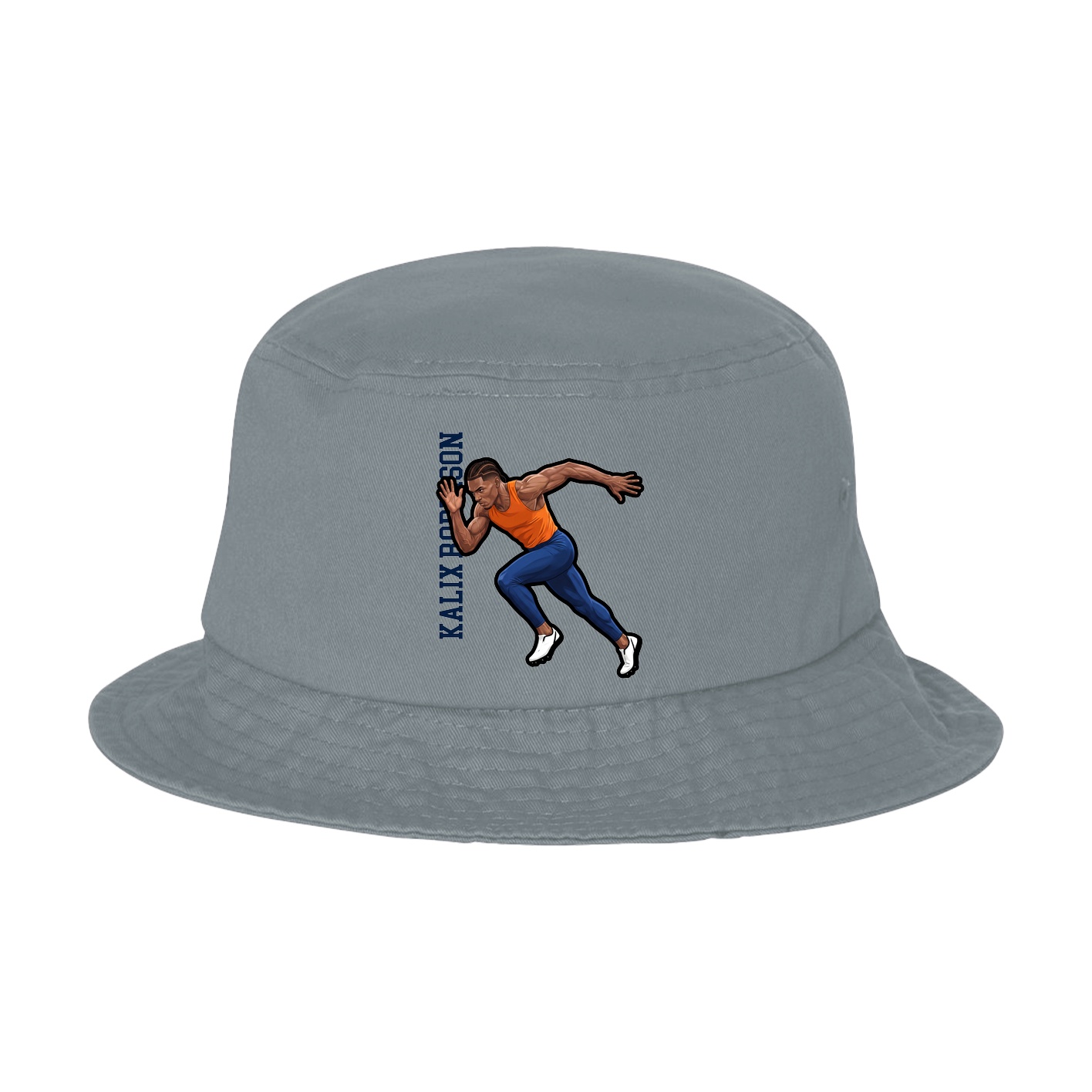 Bucket Cap — Name Vertical in Grey