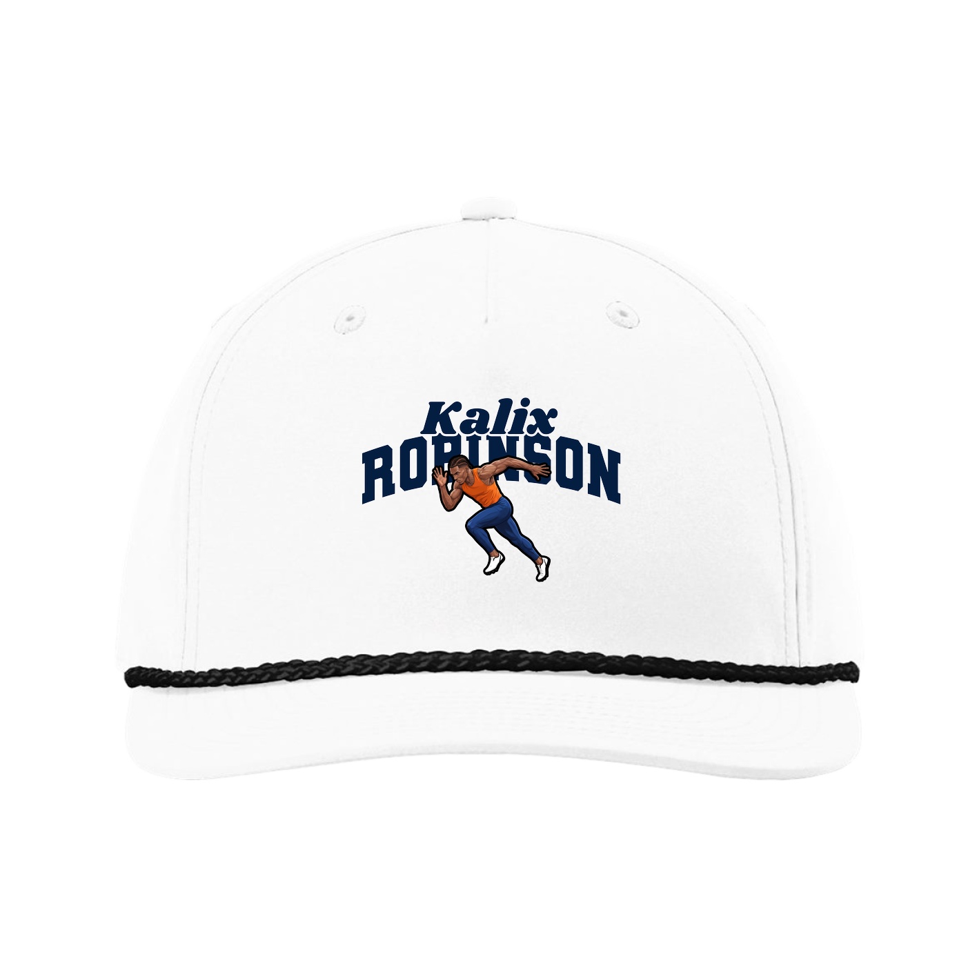 Five-Panel Classic Rope Cap — Signature Arch in White