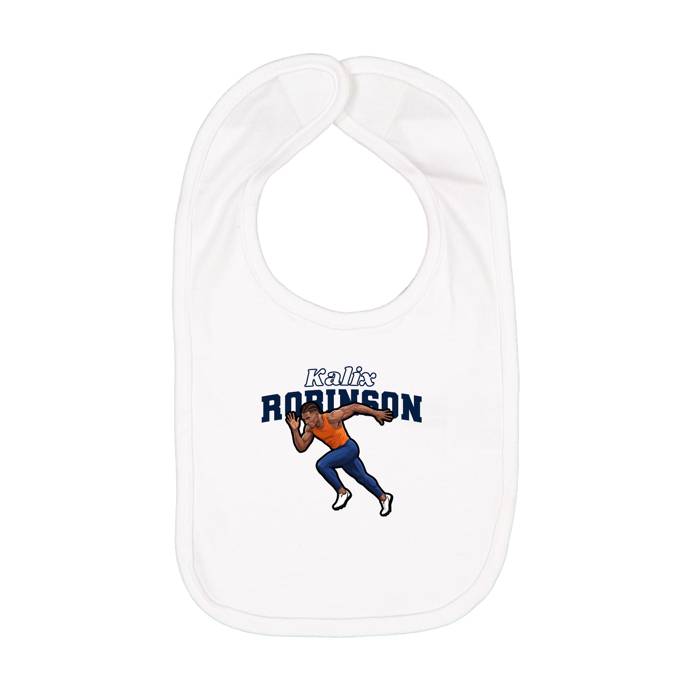 Infant Bib — Name Arch in White