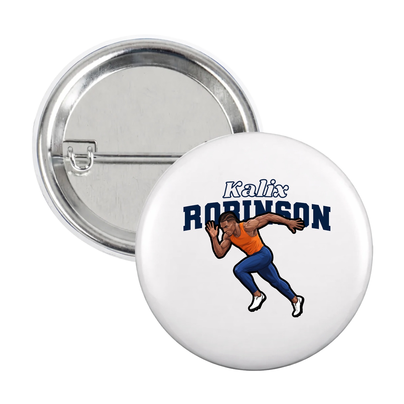 Game Day Button — Name Arch in White