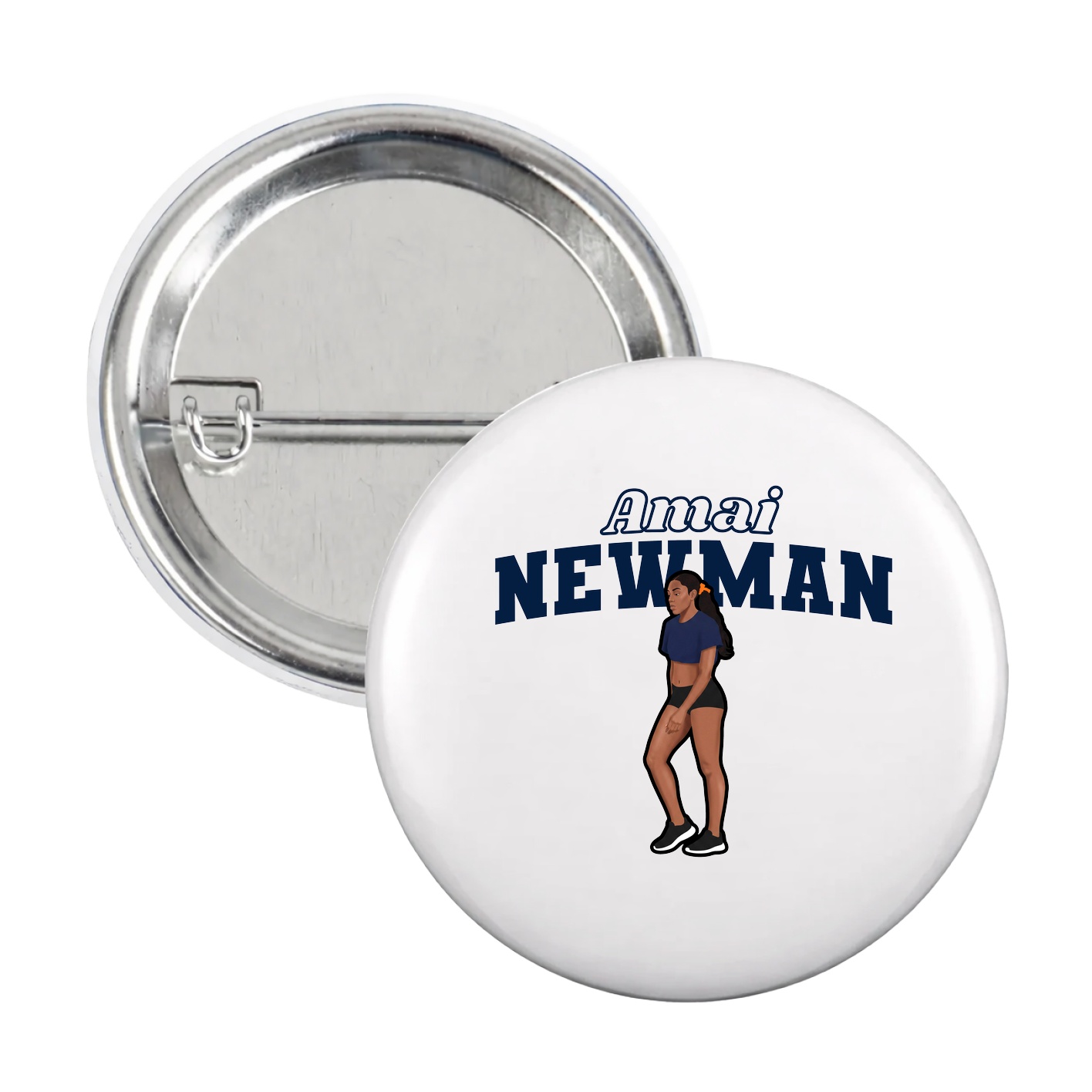 Game Day Button — Name Arch in White