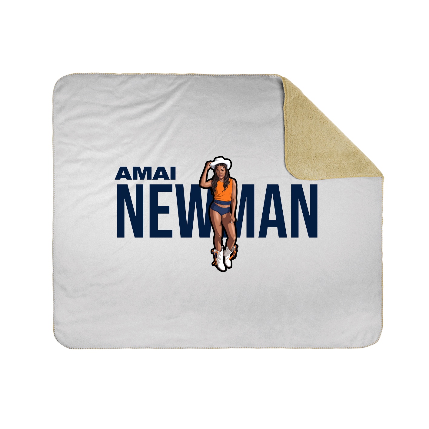 Throw Blanket — Player Name in White