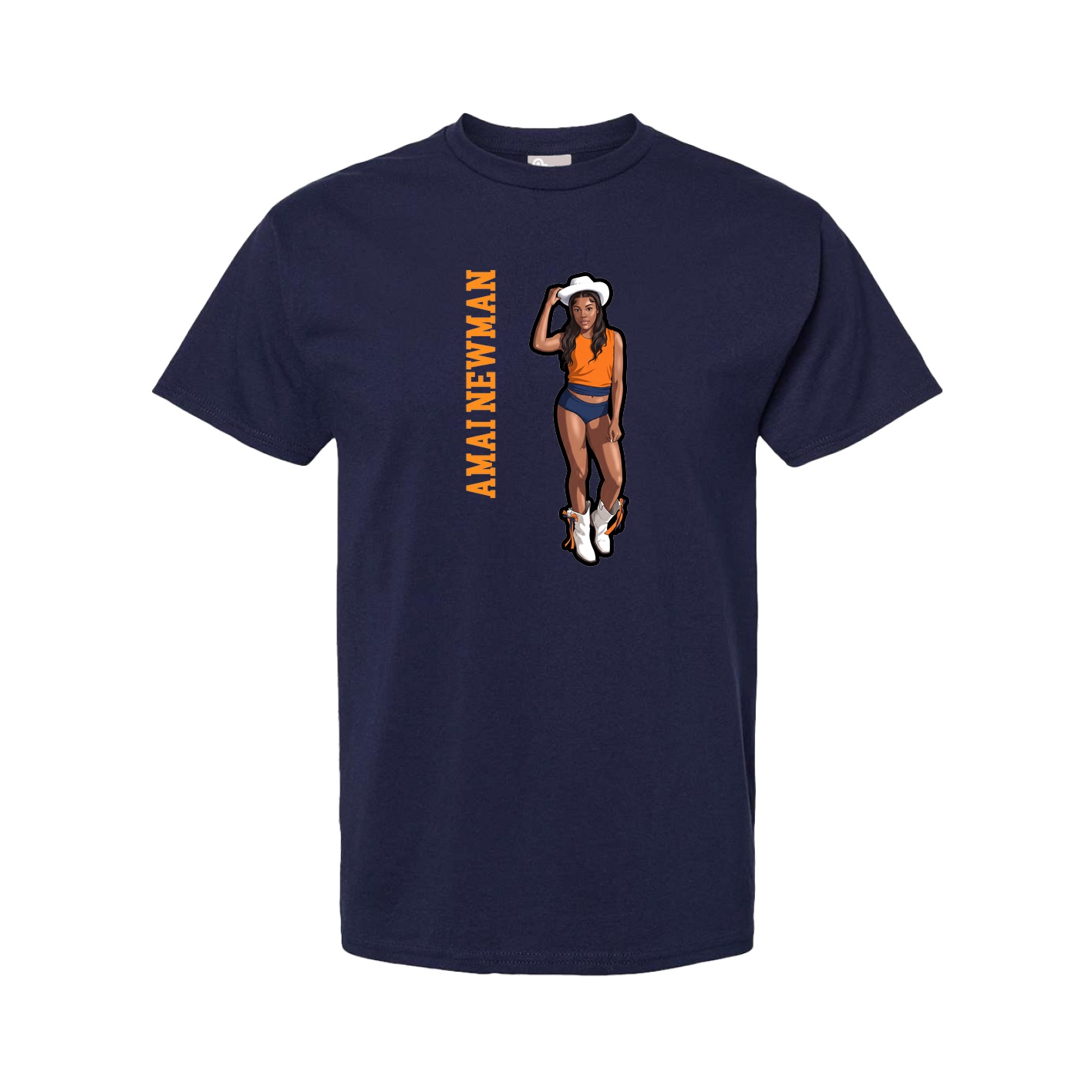 Tee — Name Vertical in Navy