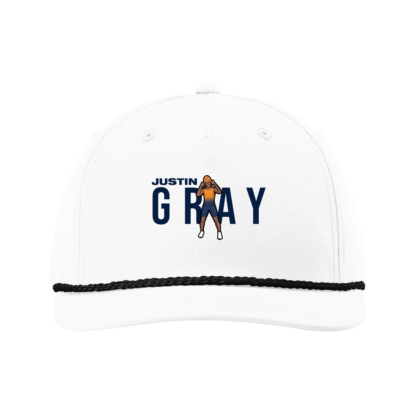 Five-Panel Classic Rope Cap — Player Name in White
