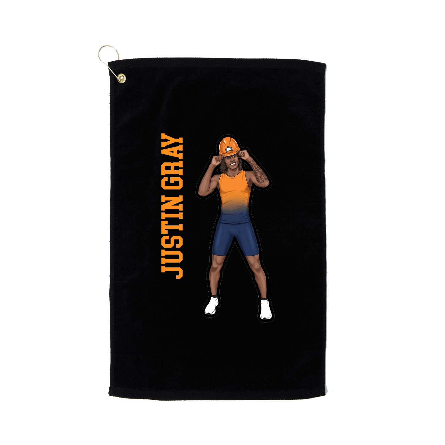 Golf Towel — Name Vertical in Black
