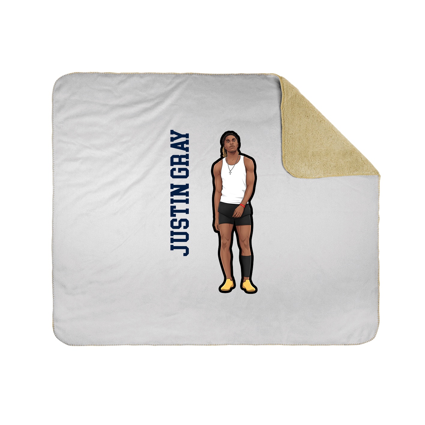 Throw Blanket — Name Vertical in White