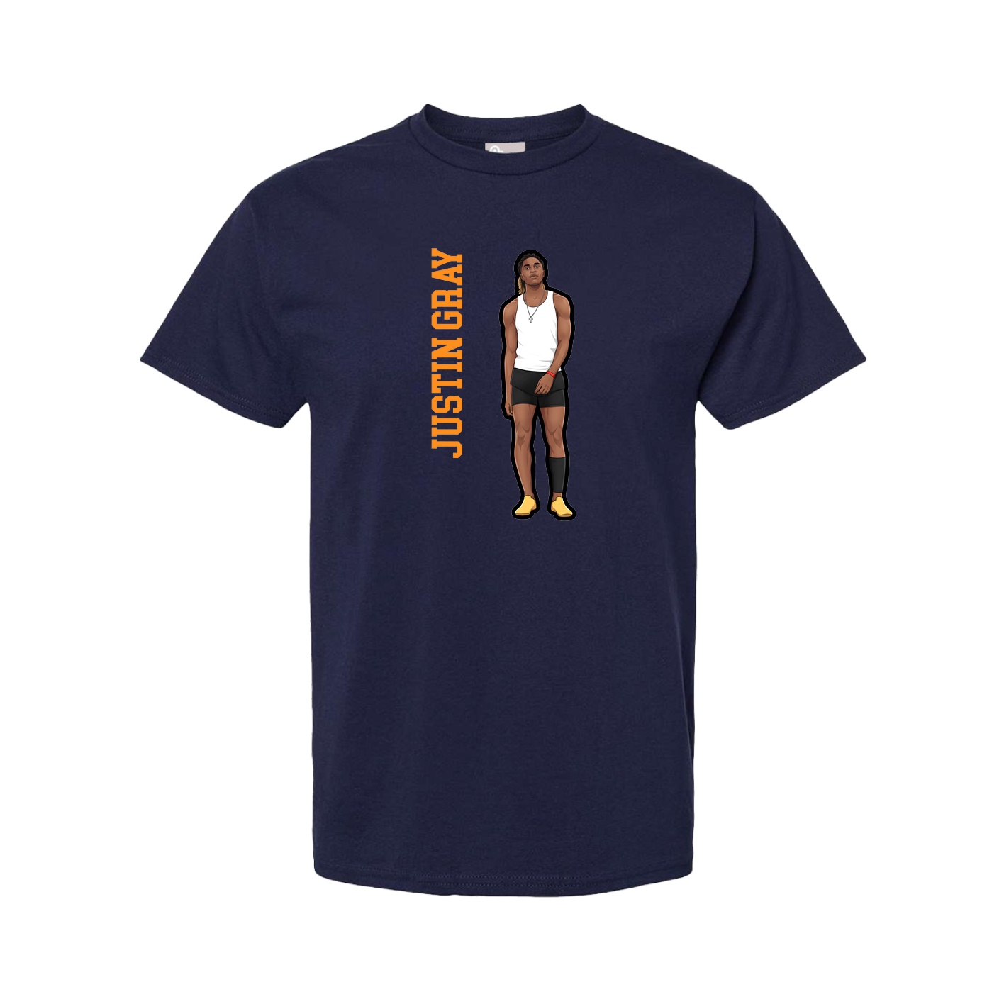 Tee — Name Vertical in Navy