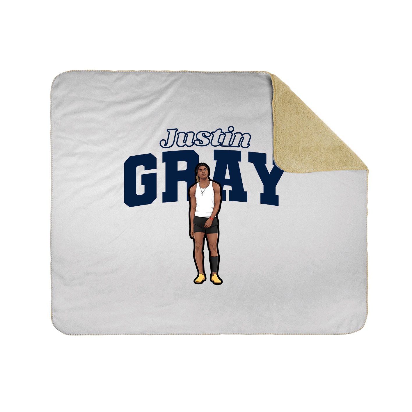 Throw Blanket — Name Arch in White