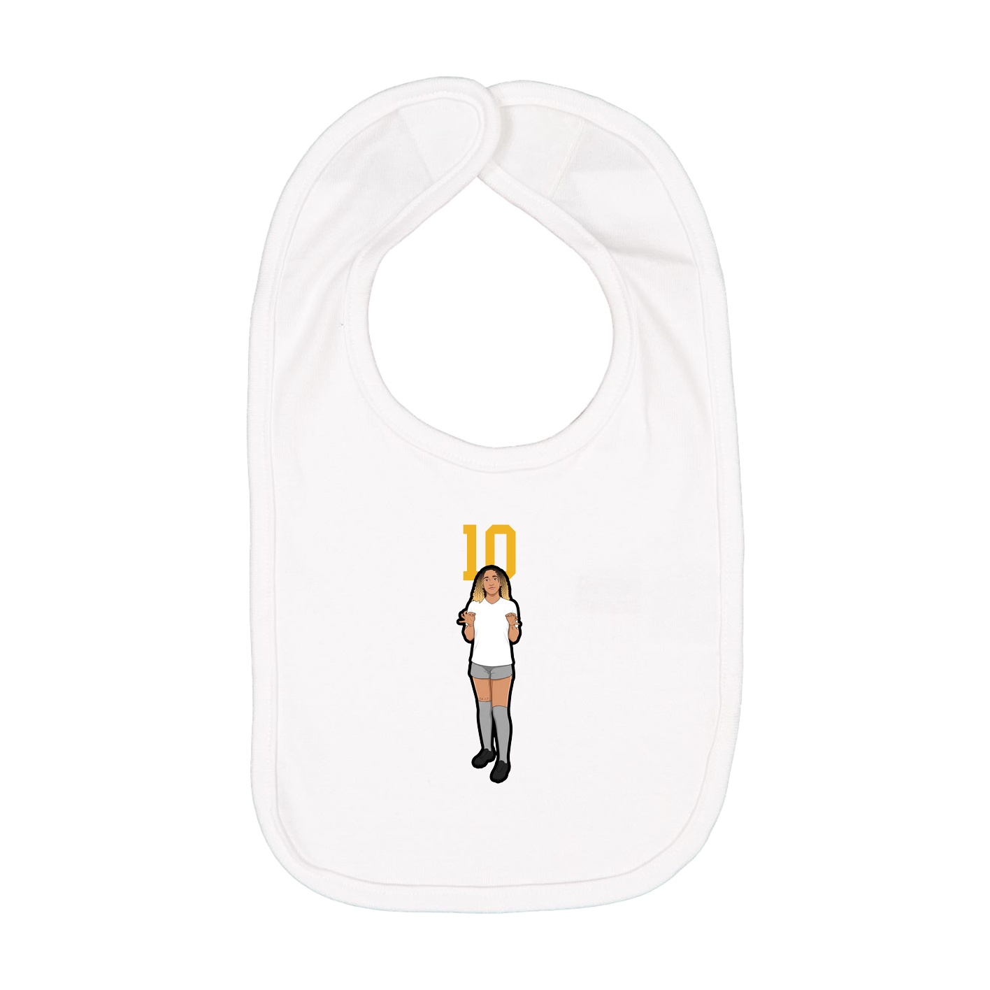 Infant Bib — Number Top in White