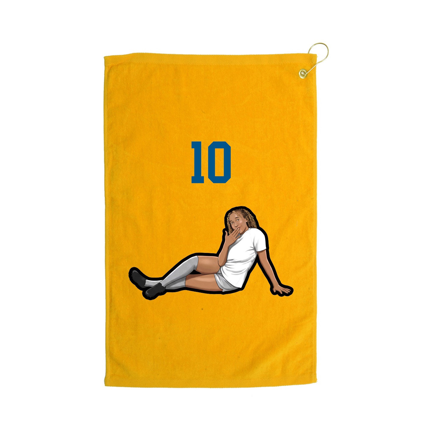 Golf Towel — Number Top in Gold